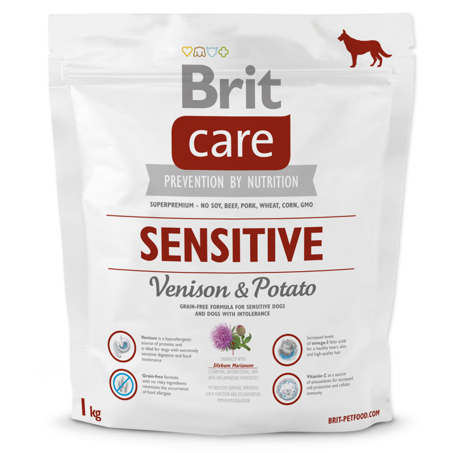 brit care dog grain free sensitive venison potato 1kg
