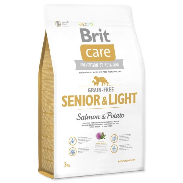 brit care grain free senior light salmon potato 3kg