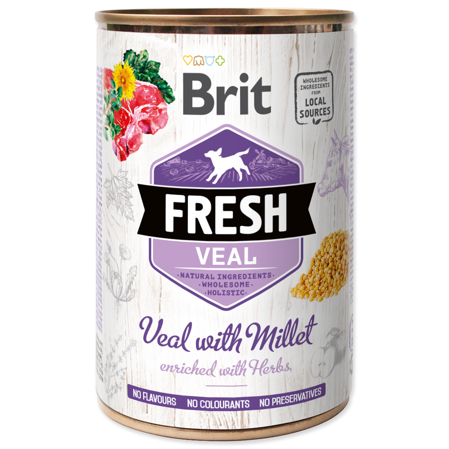 brit fresh veal with millet 400g