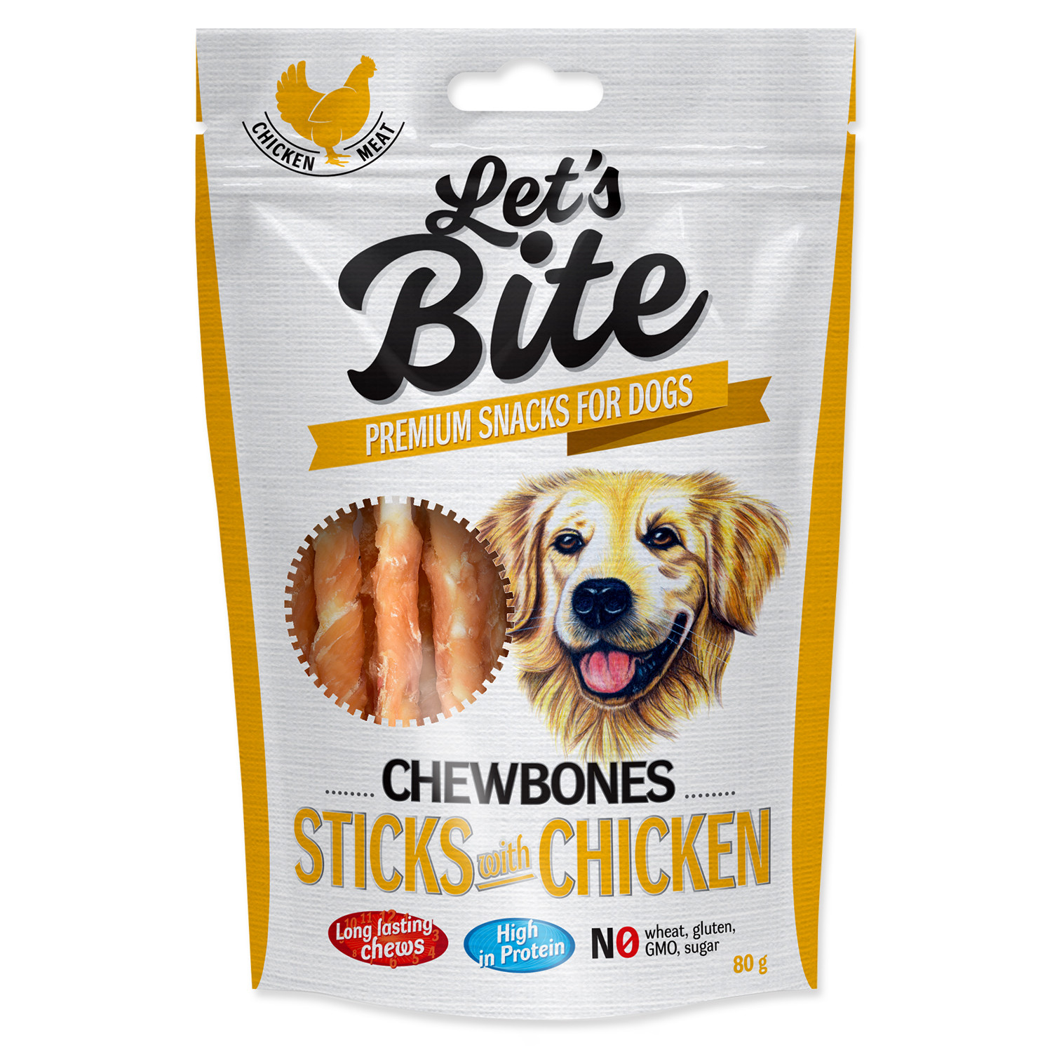 brit lets bite chewbones sticks with chicken 80g