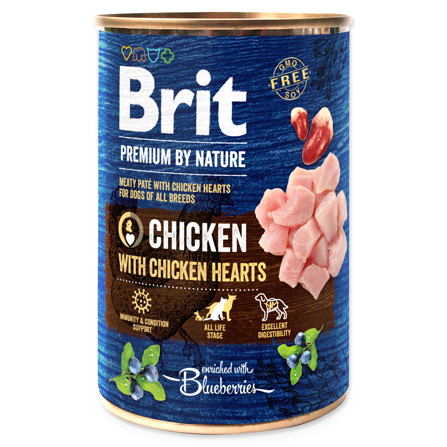 brit premium by nature chicken with hearts 800g