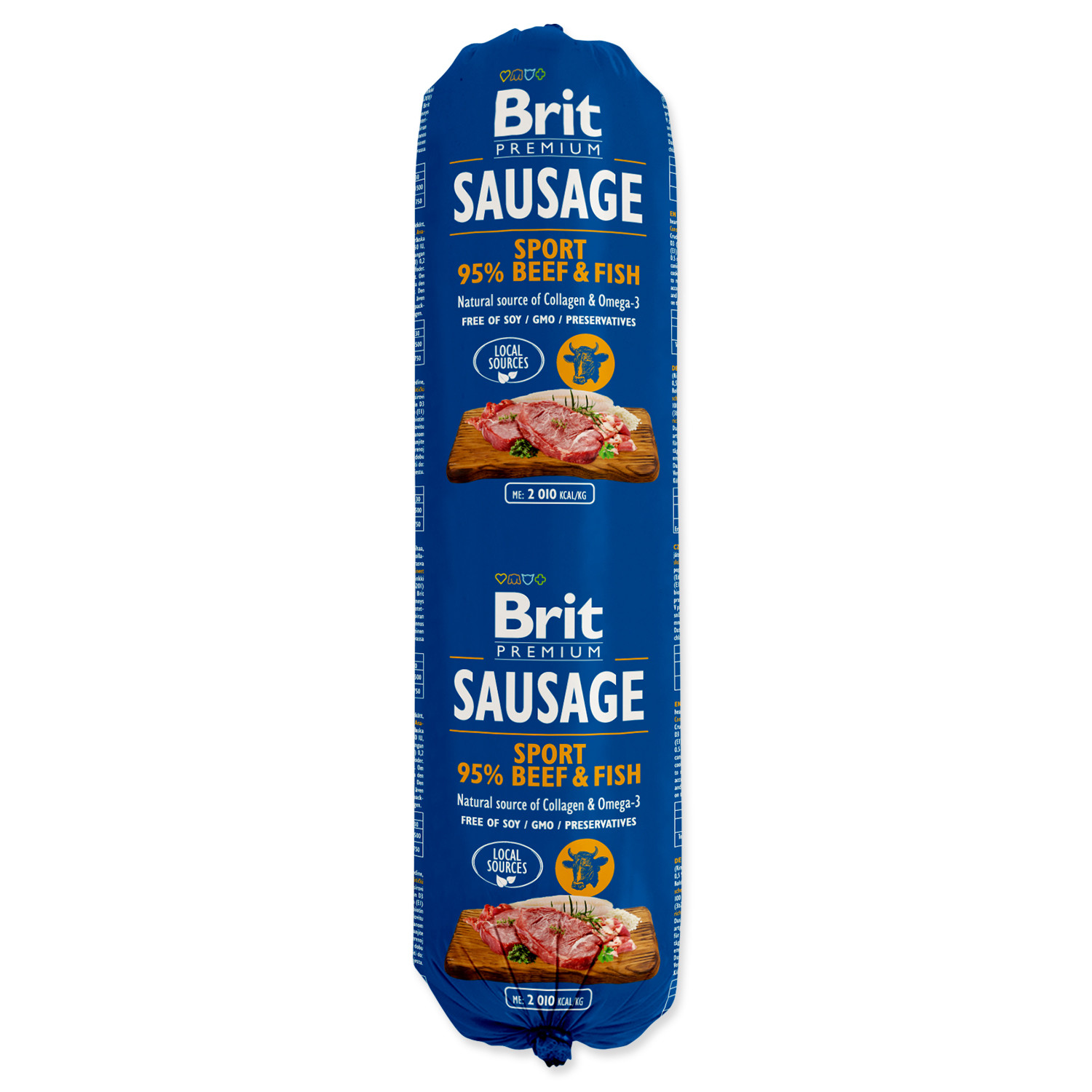 brit premium dog sausage sport beef fish 800g