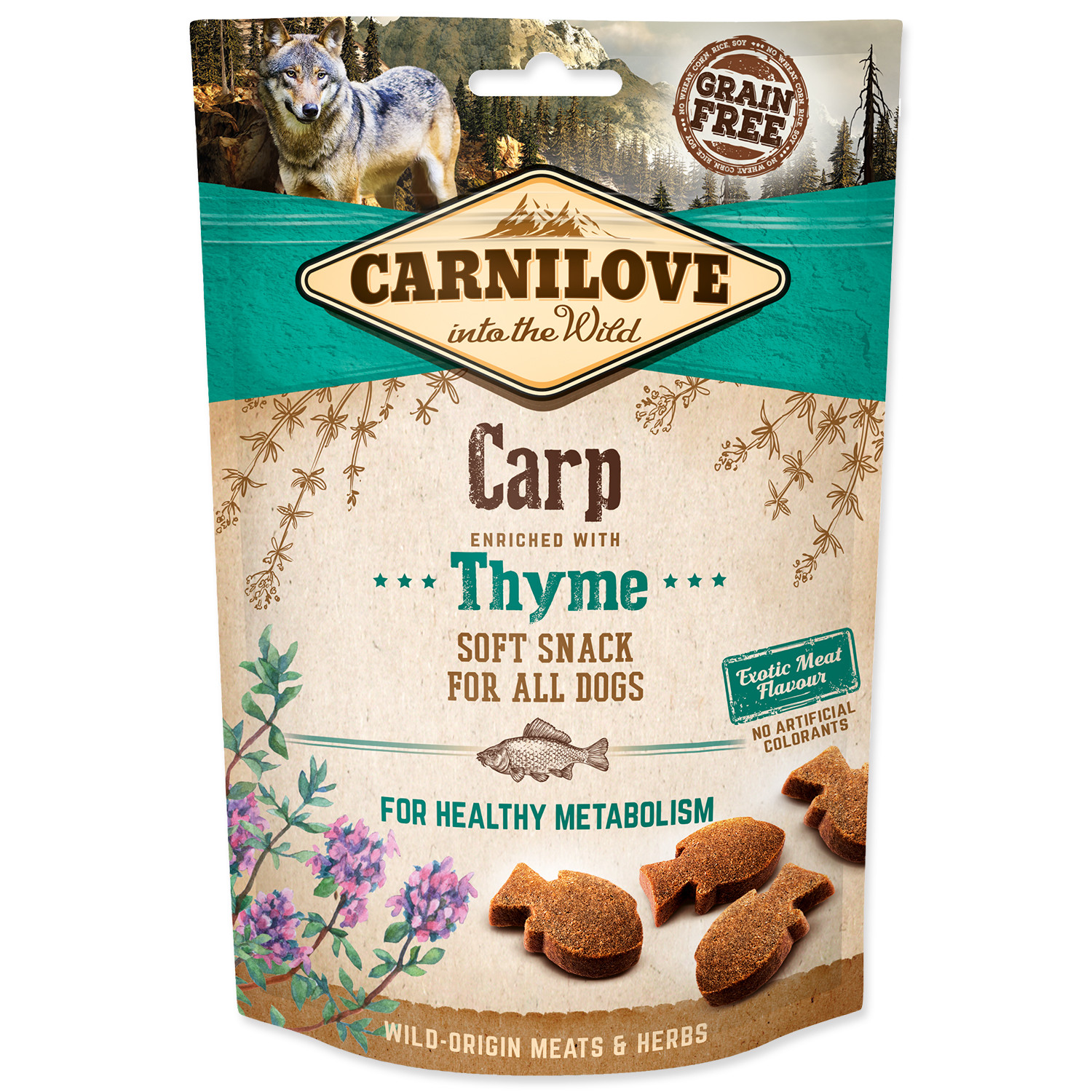 carnilove dog semi moist snack carp enriched with thyme 200g