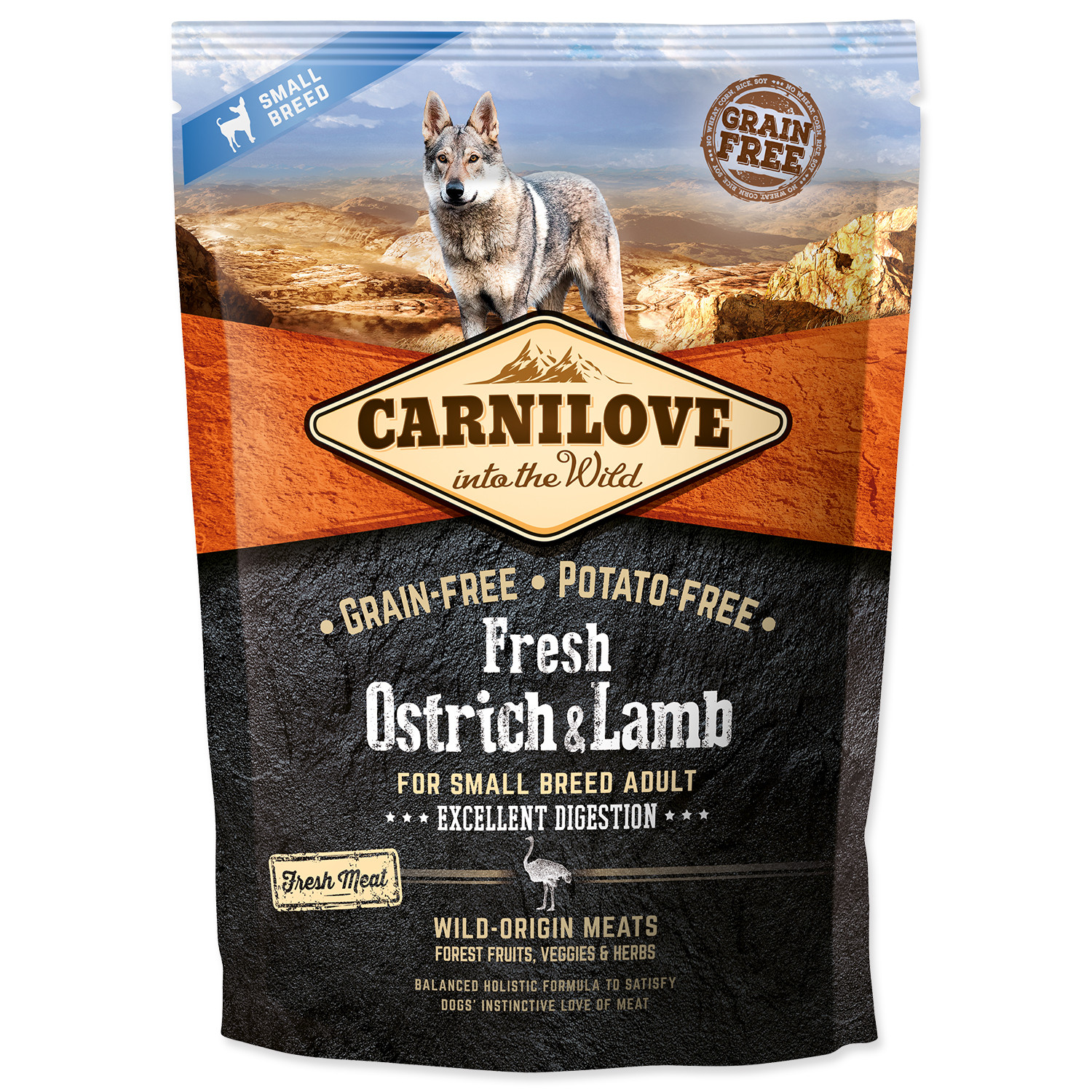 carnilove fresh ostrich lamb excellent digestion for small breed dogs 15kg